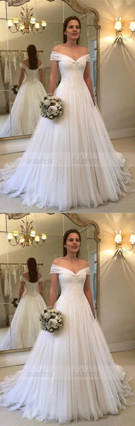 Simple Off-The-Shoulder A-Line Wedding Dresses,BW97126