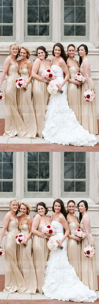 Sweetheart Bridesmaid Dresses With Pleats, Long Bridesmaid Dresses,BD98130