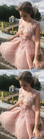 Elegant Homecoming Dresses,Pink Prom Dresses,Flower Prom Dress,Cute Pa luladress Elegant Homecoming Dresses,Pink Prom Dresses,Flower Prom Dress,Cute Pa luladress