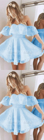Off Shoulder Prom Dress,Cute Homecoming Dresses
