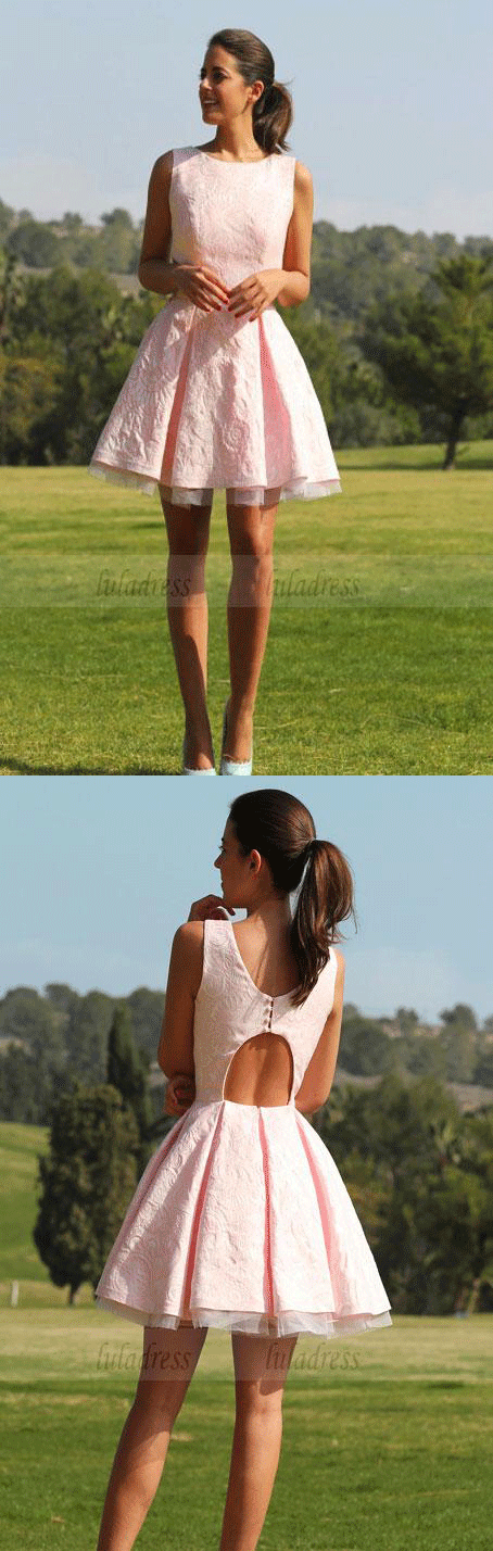 Lace Homecoming Dress,Pink Homecoming Dresses