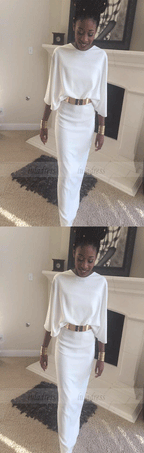 White Mermaid Prom Dresses,Evening Dresses Formal Gowns