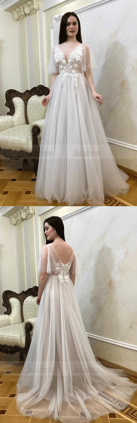 Boho Vintage Wedding Dress,Boho Chic Bridal Dress