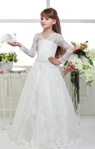 Lace Tulle Flower Girl Dress, Girls First Communion Dresses, New Hot Flower Girl Dress,BD98817