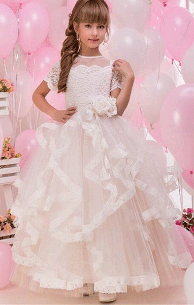 Fluffy Ruched Flower Girl Dresses,White Flower Girl Dresses, Flower Girl Dresses,BD98859