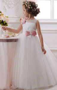 Flower Girl Dresses, Floor Length Girls First Communion Dresses, Girls Wedding Party Dresses,BD98784