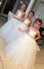 Flower Girl Dresses with Spaghetti straps Ball Gown Party Pageant Dress for Little Girls Kids/Children Dress for Wedding Kids