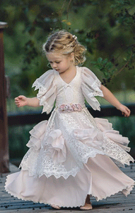 Satin dress,little girl party dress, Ball gown, High quality flower girl dress,BD98832