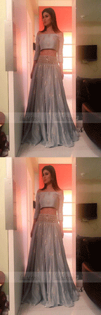 Prom Dresses,Prom Dress,2 pieces dress prom high quality Princess long sleeve Prom Dress