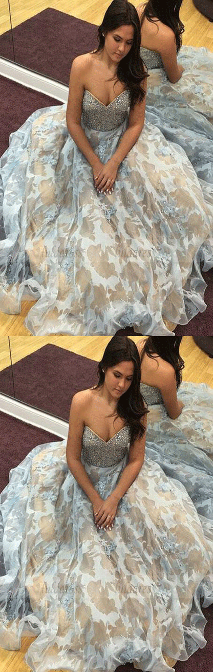 elegant sweetheart prom party dresses with fashion appliques