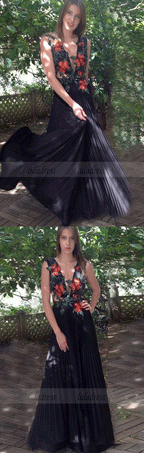 elegant prom party dresses with appliques, fashion formal evening gowns