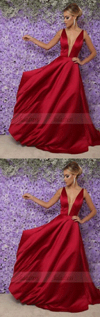 Long Sexy V Neckline Prom Gowns