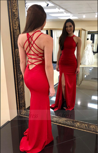 Gorgeous Mermaid Red Long Prom Dress,BW97170