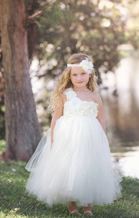 Tulle Handmade Flower Tutu Dress Mini Bridesmaid,BD98939