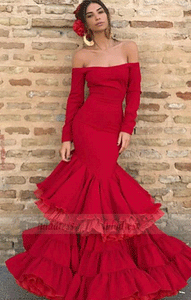 Off the Shoulder Prom Dresses,Long Sleeve Prom Dresses,Mermaid Prom Dresses,BD99967