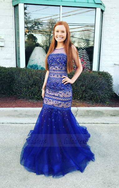 Beading Tulle Mermaid Prom Dresses, BW97581