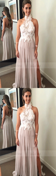 A line Chiffon Prom Dress, Appliques Evening Dresses,BW97024