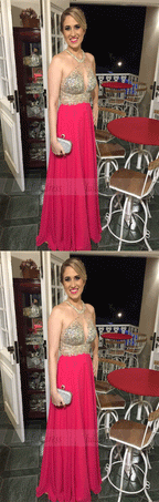 Open Back Prom Dress,Sparkle Evening Gown