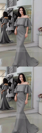 Sexy Simple Off Shoulder Formal Prom Gowns