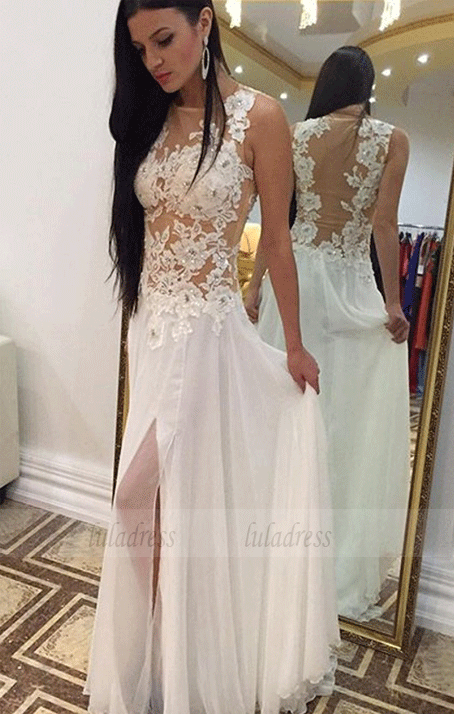 Applique Prom Dress,Long Prom Dress,Chiffon Prom Dress, Full Back Prom Dress,BD99920
