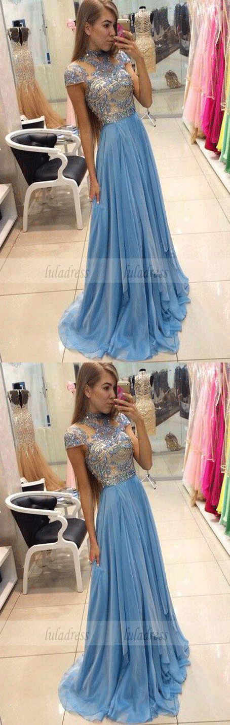 Beaded Party Dresses,Chiffon Pageant Formal Dress,Prom Dresses