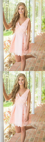 pink homecoming dresses,short homecoming dresses,satin homecoming dresses,BD98414