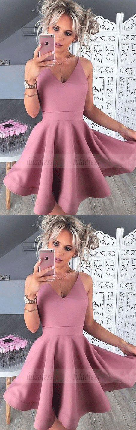 pink homecoming dresses,short homecoming dresses,satin homecoming dresses