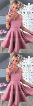 pink homecoming dresses,short homecoming dresses,satin homecoming dresses