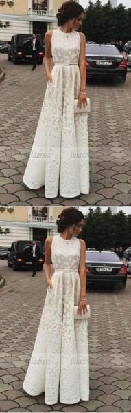 Charming Long Satin white Print Prom Dresses,BD99265