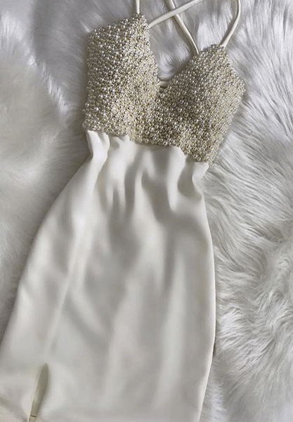 White Homecoming Dress,Sexy Homecoming Dress,Teens Homecoming Dress,BD98424