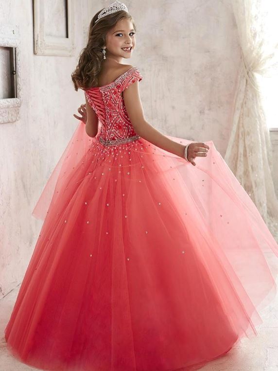 Beading Formal Tulle Custom Cute Flower Girl Dress For Weddings