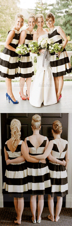 Black And White Striped Bridesmaid Dresses