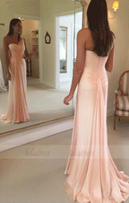 chiffon one shoulder long bridesmaid dresses elegant mermaid evening gowns