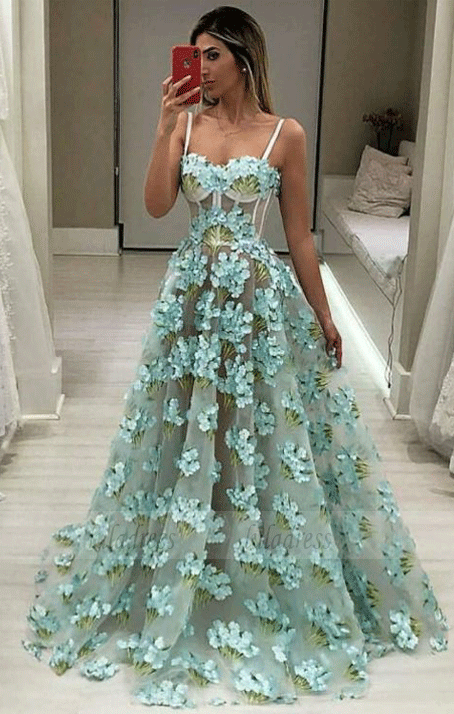 Sweetheart Neck Lace Long Prom Dress,BW97521