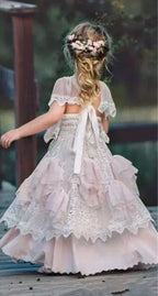 Satin dress,little girl party dress, Ball gown, High quality flower girl dress