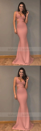 Charming Mermaid Sleeveless Prom Dresses, Unique Floor-Length Prom Dresses