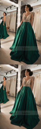 Sweetheart V Neck A-line Prom Dresses With Beading