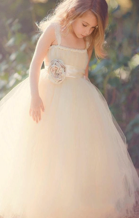 Straps Flower Girl Dress, Strapless Flower Girl Dress, Tulle Flower Girl Dress, Ball Gown Flower Girl Dresses