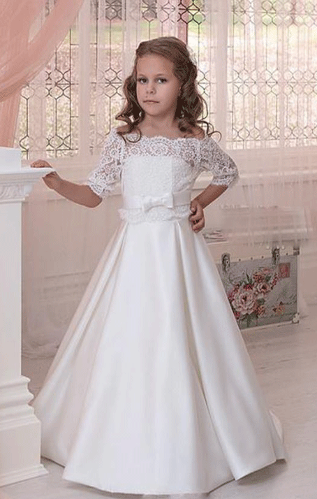 Flower Girl Dresses for Weddings, Half Sleeve Flower Girl Dress,BD98812