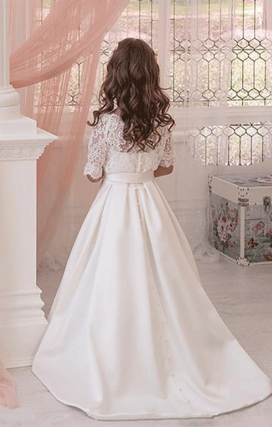 Flower Girl Dresses for Weddings, Half Sleeve Flower Girl Dress,BD98812