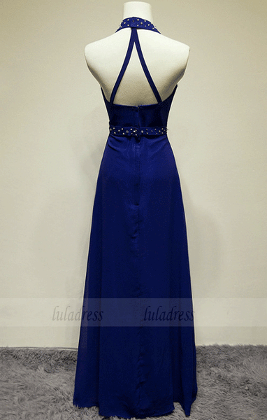 Beaded Halter Neckline Long Formal Dresses,BW97211