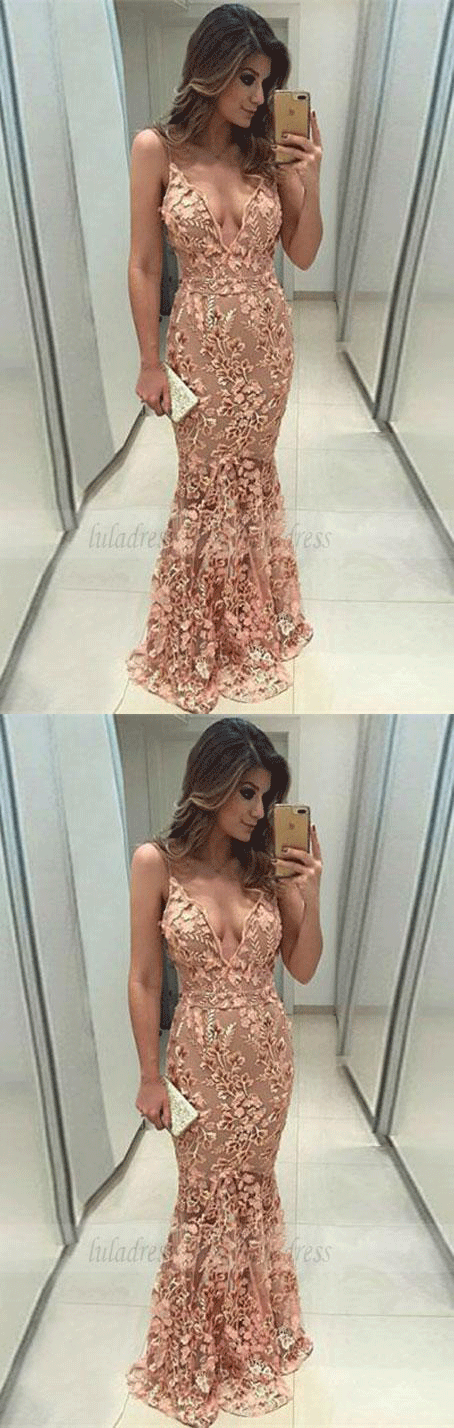 mermaid prom dresses, elegant sheer tulle evening gowns with appliques, modest party dresses with lace