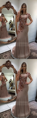 Short Sleeve Prom Dress,Sexy Evening Dress,Women Formal Dress