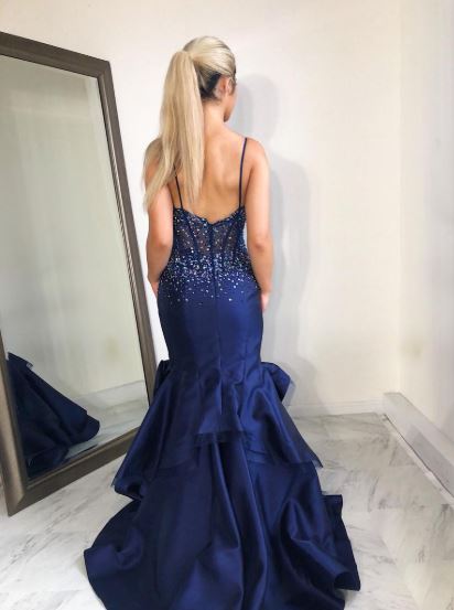 Gorgeous Mermaid Prom Dresses with Sequin Beads, BW97696