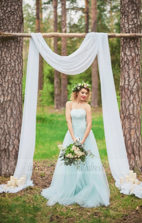 Simple Tulle Wedding Dress,Simple Cheap Bridal Dress,BW97373