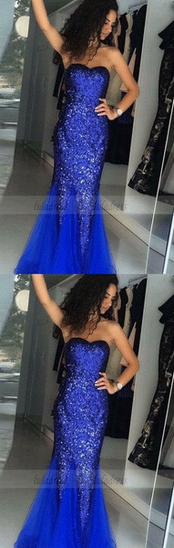 unique mermaid prom dresses with sequins, modest sweetheart evening dresses,BD98686