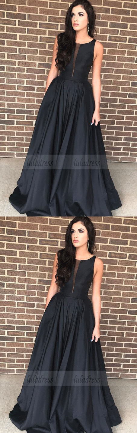 elegant black long prom dress party dress formal evening dress