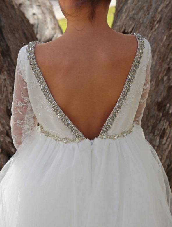 Princess Long Sleeves Backless Flower Girl Dresses Lace Beads Kids First Communion Dress Girls Pageant Birthday Party Dresses