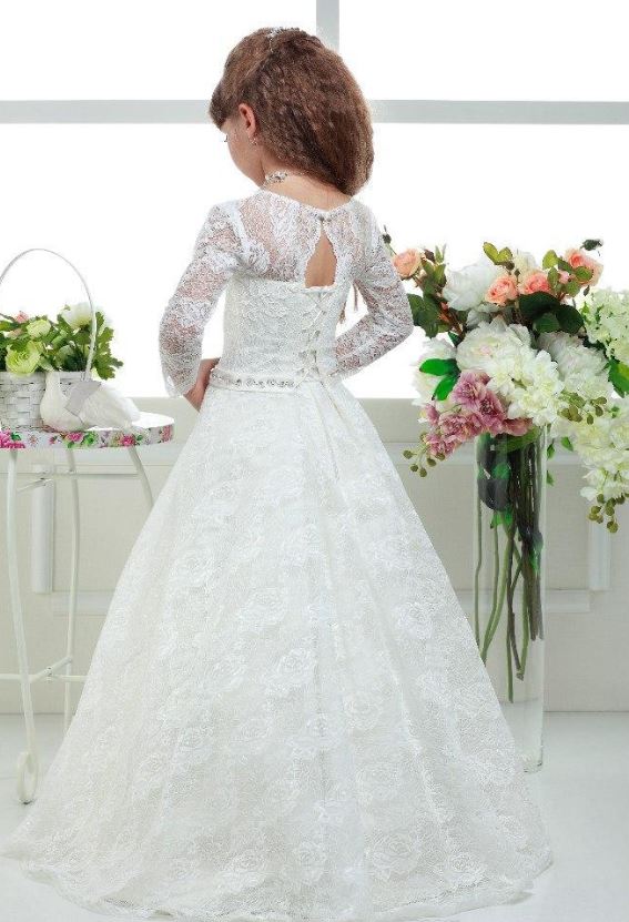 Lace Tulle Flower Girl Dress, Girls First Communion Dresses, New Hot Flower Girl Dress