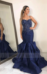 Gorgeous Mermaid Prom Dresses with Sequin Beads, BW97696